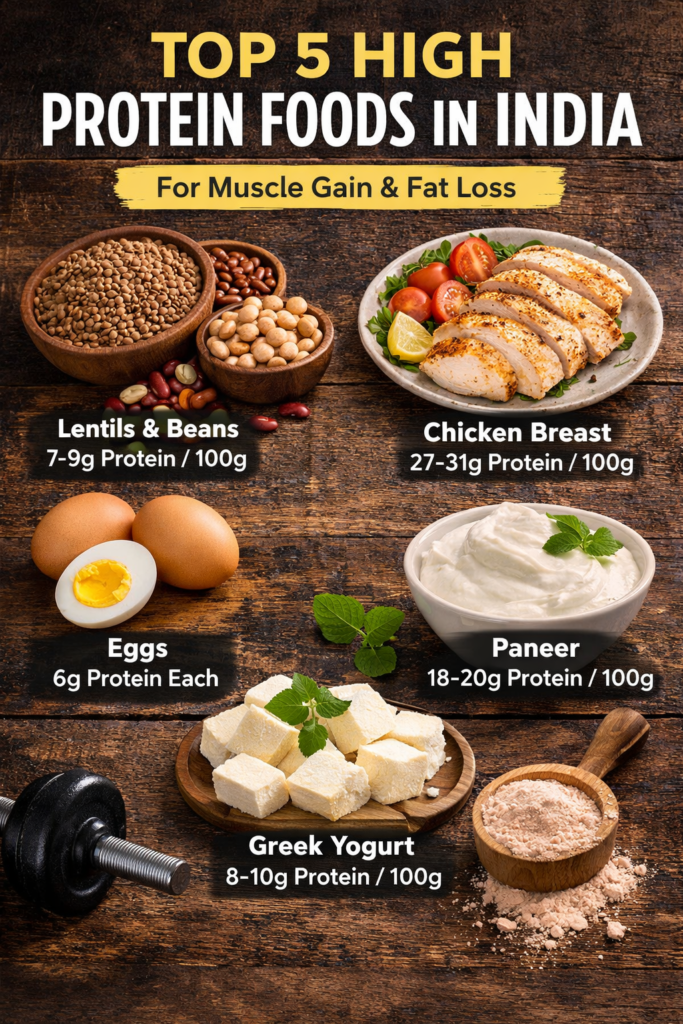 top 5 high protein foods in India