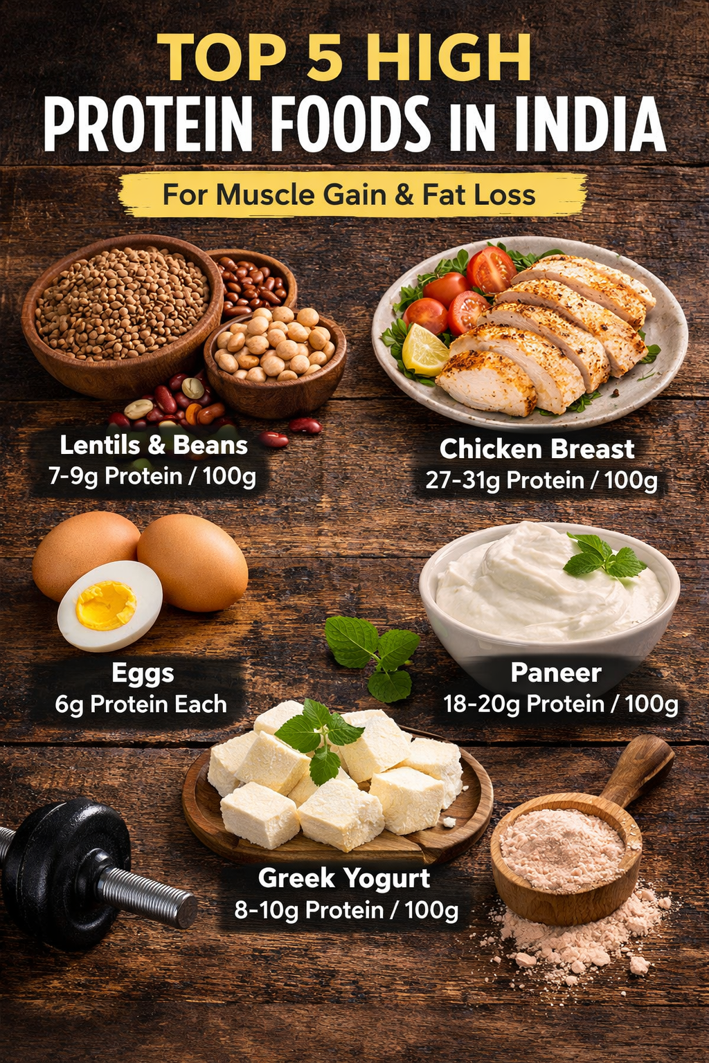 Top 5 High Protein Foods in India for Muscle Gain & Fat Loss